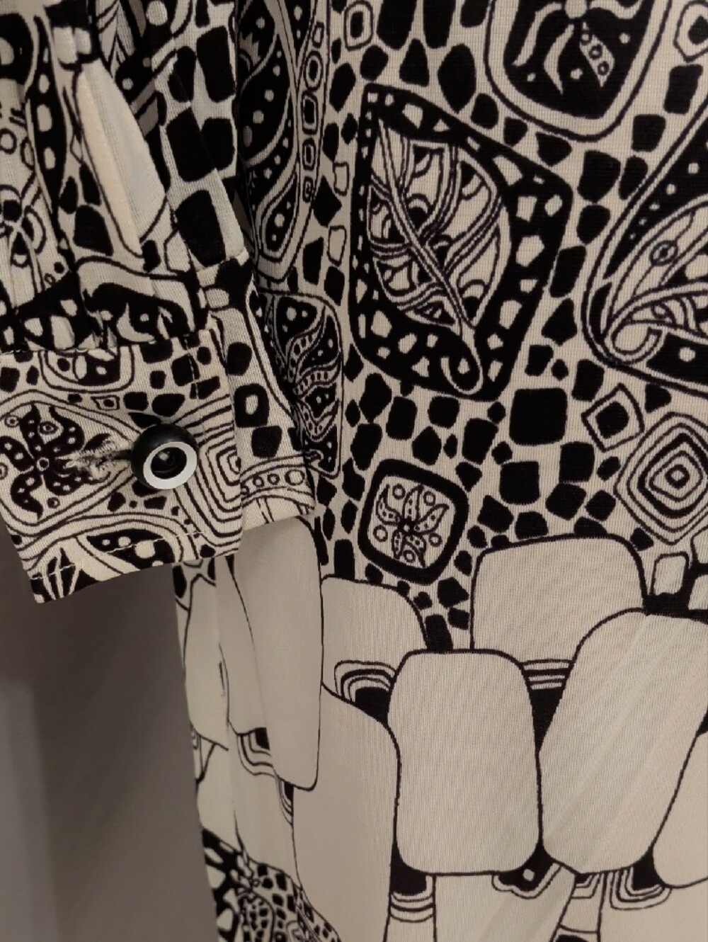 True Vintage Leo Narducci Mod 70s Black & White Long Sleeve Shirt Dress Not Perf - Picture 6 of 16